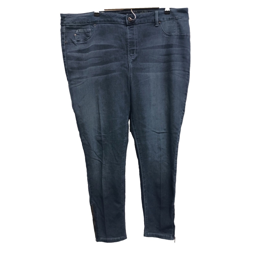Hot In Holywood Womens Skinny Jeans Size 1X Blue Denim Ankle Zip High Waist